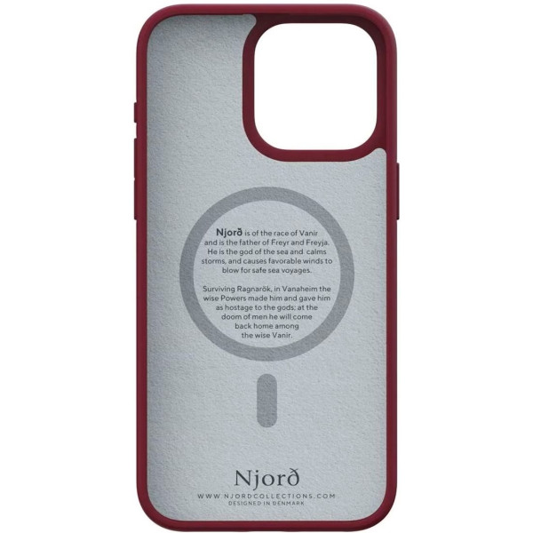 Фото - Чохол для смартфону Njord Suede MagSafe Case Crimson Red for iPhone 15 Pro Max (NA54SU11)