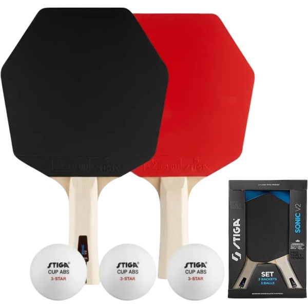 Фото - Набор для настольного тенниса Stiga Sonic V2 Cybershape 2 Bats 3 Balls (1210-1206-35)