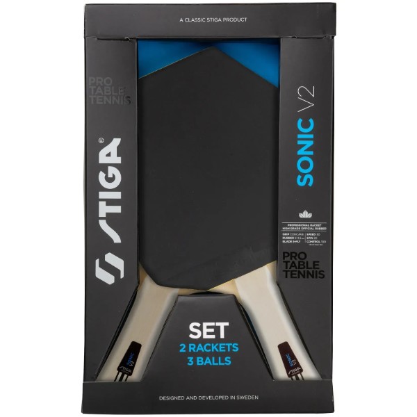 Фото - Набор для настольного тенниса Stiga Sonic V2 Cybershape 2 Bats 3 Balls (1210-1206-35)