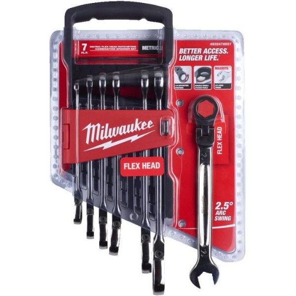 Фото - Набор рожково-накидных ключей Milwaukee MAX BITE 7 шт. (4932478557) Фото - Набор рожково-накидных ключей Milwaukee MAX BITE 7 шт. (4932478557)