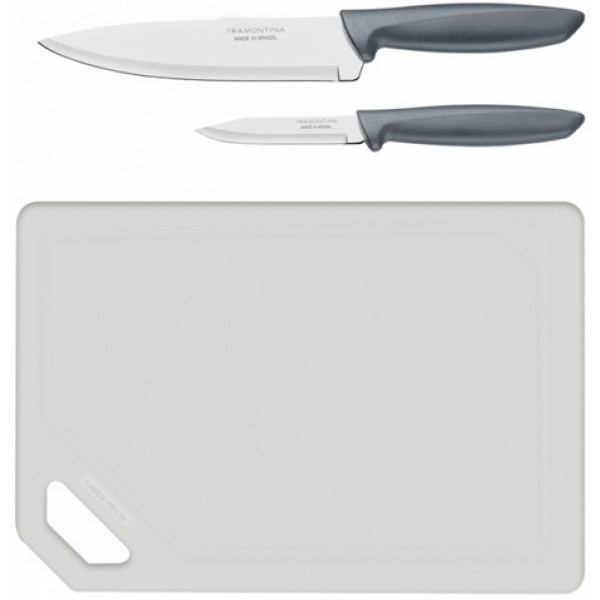 Фото - Набір ножів Tramontina Plenus Grey 3 пр. (23498/614)