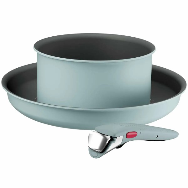 Фото - Набор посуды со съемной ручкой Tefal L8029053 Ingenio Halo Eucalyptus 3 пр.