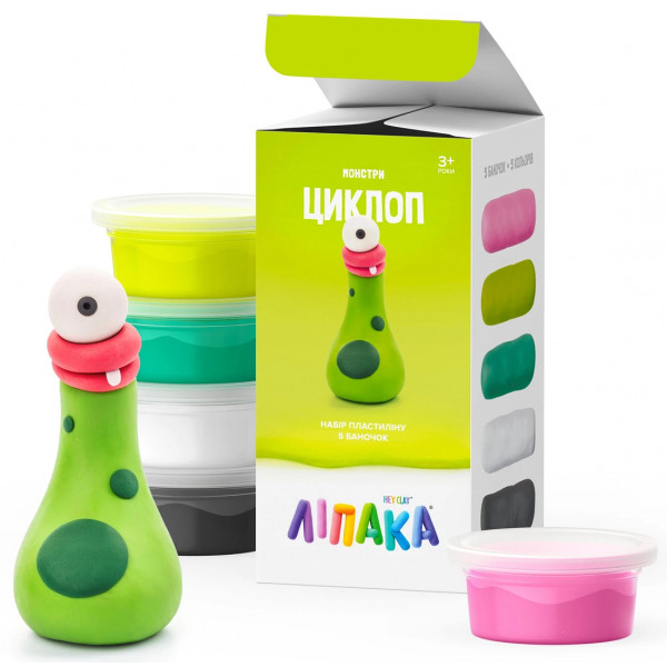 Фото - Пластилин классический Ліпака Набор для лепки (с приложением) Claymate Циклоп