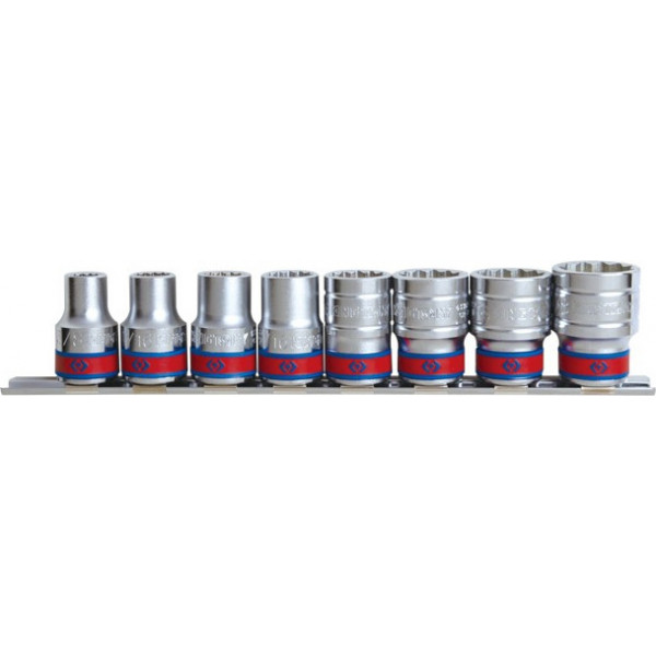 Фото - Набор торцевых головок KING TONY 1/2'' 3/8''-7/8'' 8 шт. (4510SR)