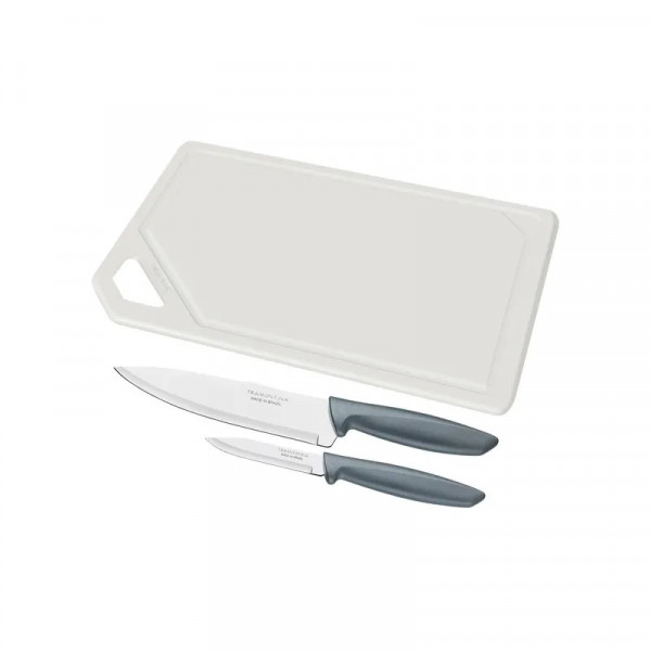 Фото - Набір ножів Tramontina Plenus Grey 3 пр. (23498/614)