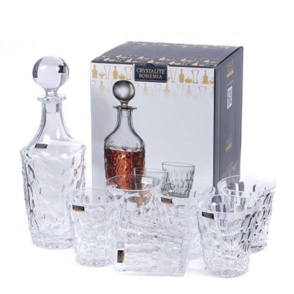 Фото - Набір склянок для віскі Bohemia Marble 7 пр. (b99999-99W24)