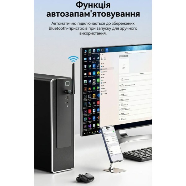 Фото - Адаптер мережі Bluetooth USB Vention v6.0 200м (NAMB0)