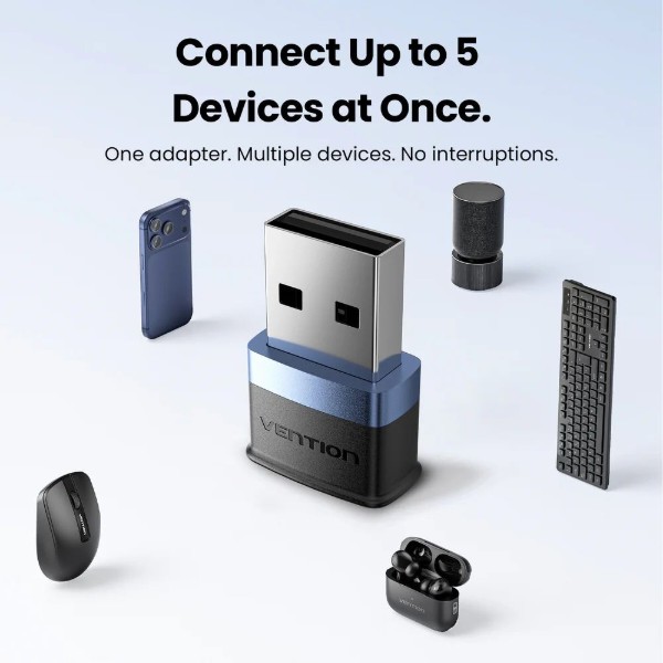 Фото - Адаптер мережі Bluetooth USB Vention v6.0 20м (NANB0)