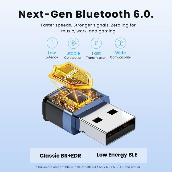 Фото - Адаптер мережі Bluetooth USB Vention v6.0 20м (NANB0)