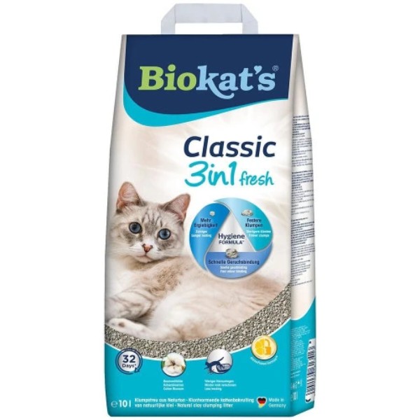 Фото - Наполнитель бентонитовый Biokat's Classic Fresh 3in1 Cotton Blossom 10 кг (4002064617220) Фото - Наполнитель бентонитовый Biokat's Classic Fresh 3in1 Cotton Blossom 10 кг (4002064617220)