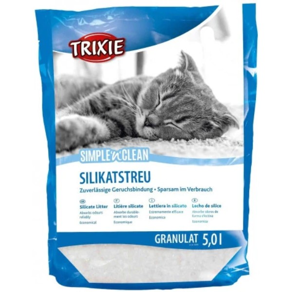 Фото - Наполнитель силикагелевый Trixie Simple and Clean гранулы 5 л (4011905040264)