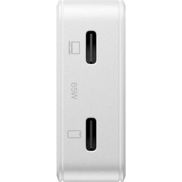 Фото - Мережевий зарядний пристрій Native Union Pocket GaN Charger PD 65W Dual USB-C Port White (POCK-PD65-WHT-EU)