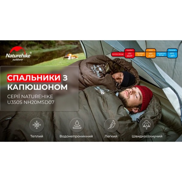 Фото - Спальний мішок Naturehike U350S NH20MSD07 (6927595764329-R)