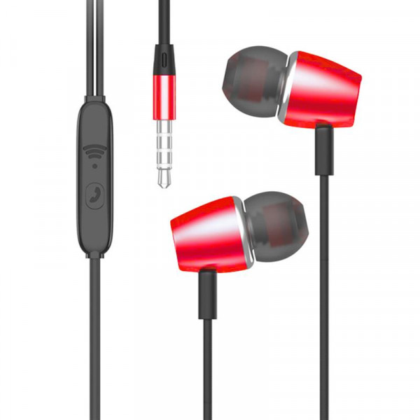 Фото - Навушники вкладиші дротові SkyDolphin SR24 Metal Red (HF-000463)