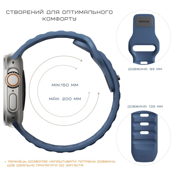 Фото - Ремешок для смарт-часов Nomad Sport Band Naval Blue 46mm/49mm (NM014919858)