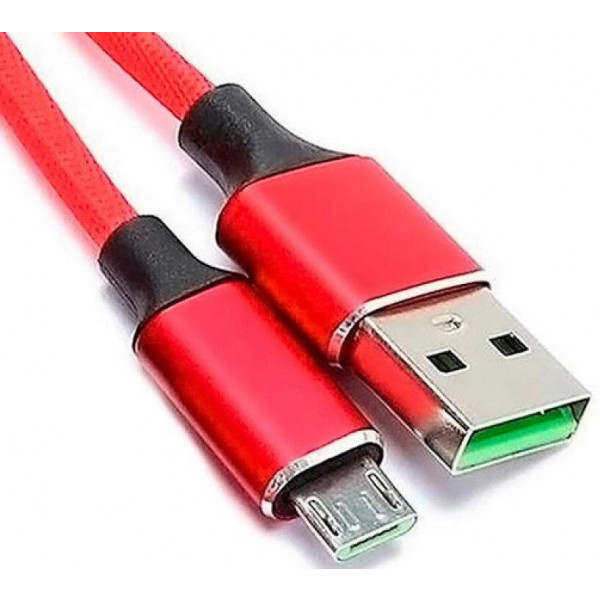 Фото - Кабель синхронізації даних XO microUSB NB143 Braided 1.5A/2m Red (NB143-M2-RD)