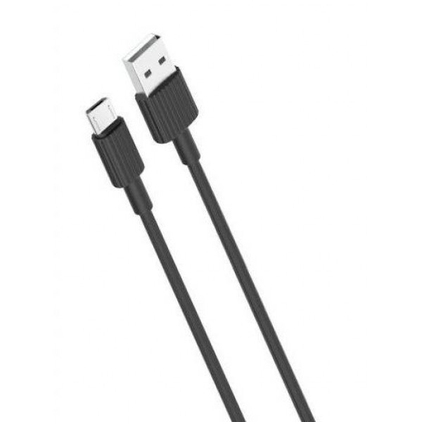 Фото - Кабель синхронізації даних XO microUSB NB156 2.4A/1m Black (NB156-M-BK)