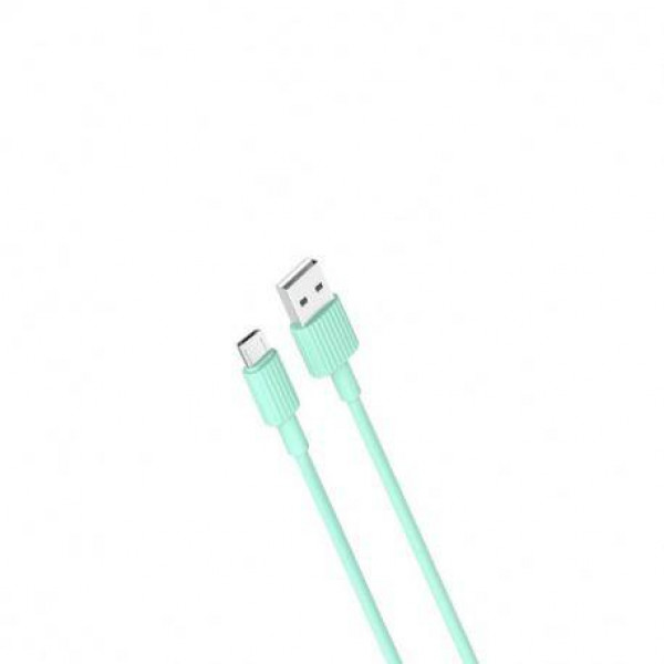 Фото - Кабель синхронізації даних XO microUSB NB156 2.4A/1m Green (NB156-M-GR)