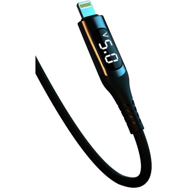 Фото - Кабель XO lightning NB162 LED 2.4A/1m Black (NB162-L-1-BK)