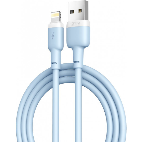 Фото - Кабель синхронизации данных XO Lightning NB208 Liquid Silicone 2.1A/1m Blue (NB208-L-1-BL)