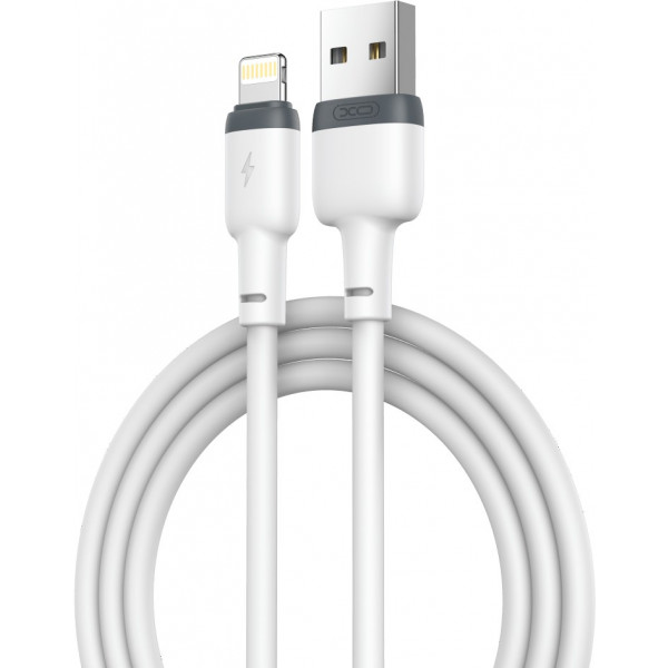 Фото - Кабель синхронізації даних XO Lightning NB208 Liquid Silicone 2.1A/1m White (NB208-L-1-WH)