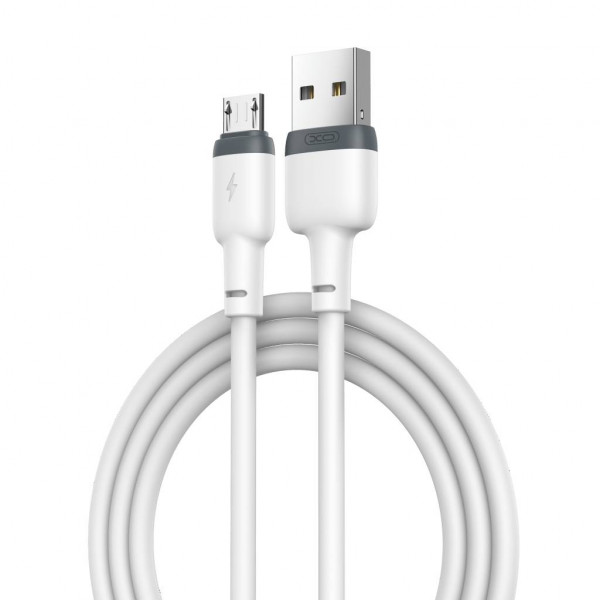 Фото - Кабель синхронізації даних XO microUSB NB208 Liquid Silicone 2.1A/1m White (NB208-M-WH)