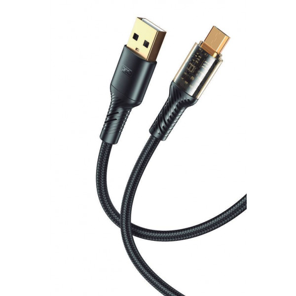 Фото - Кабель синхронізації даних XO microUSB NB229 2.4A/1m Black (NB229-M-1-BK)