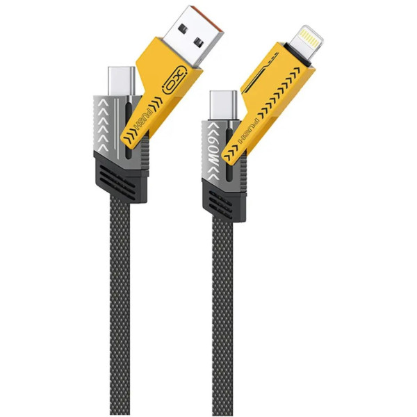 Фото - Кабель синхронізації даних XO Type-C/Type-A - USB Type-C/Lightning (NB283-CAI.gray)