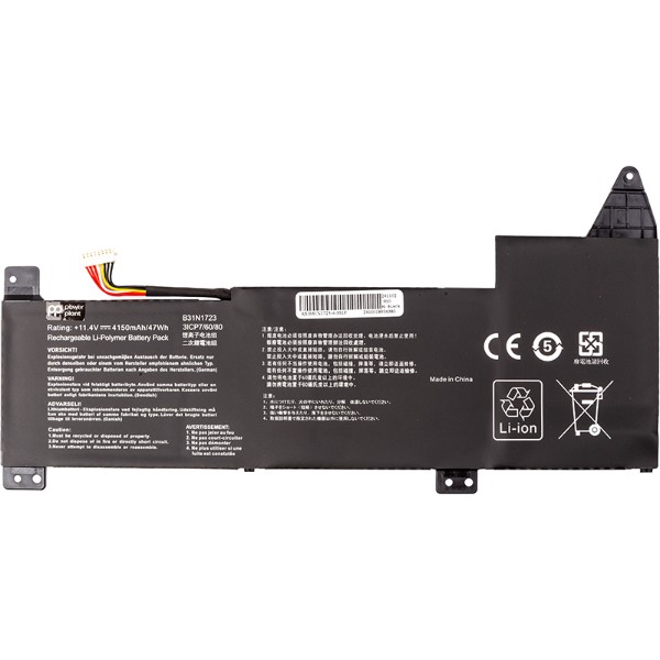 Фото - Аккумулятор для ноутбука PowerPlant ASUS VivoBook 15 K570ZD (B31N1723) 11.4V 4150mAh (NB432066) Фото - Аккумулятор для ноутбука PowerPlant ASUS VivoBook 15 K570ZD (B31N1723) 11.4V 4150mAh (NB432066)
