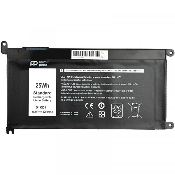 Фото - Акумулятор для ноутбука PowerPlant DELL Chromebook 3180 (51KD7) 11.4V 2200mAh (NB441266)