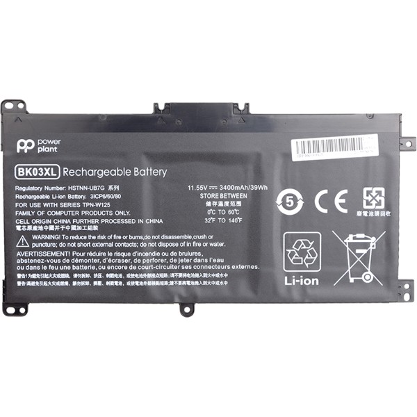 Фото - Акумулятор для ноутбука PowerPlant HP Pavilion X360 14-BA (BK03XL, HSTNN-LB7S) 11.55V 3400mAh (NB461493)