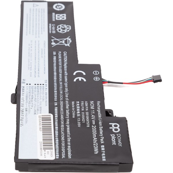 Фото - Акумулятор для ноутбука PowerPlant LENOVO ThinkPad T480 (01AV420) 11.4V 2000mAh (NB481194)
