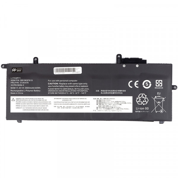 Фото - Аккумулятор для ноутбука PowerPlant LENOVO ThinkPad X280 (01AV470) 11.4V 3900mAh (NB481705)