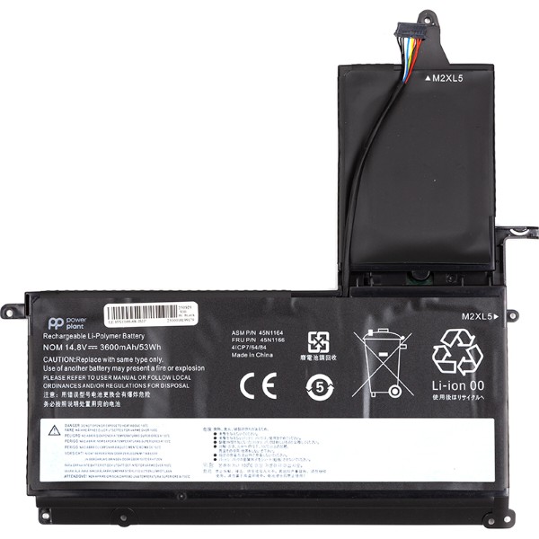 Фото - Аккумулятор для ноутбука PowerPlant LENOVO ThinkPad S5 S530 (45N1166) 14.8V 3600mAh (NB482085)
