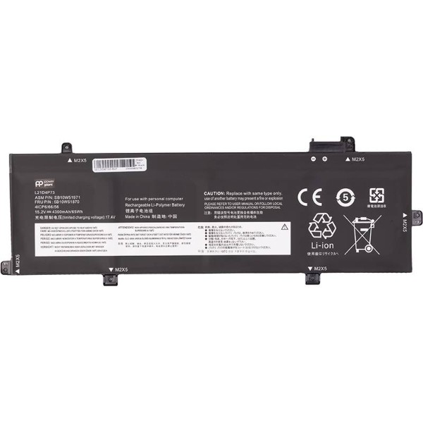 Фото - Акумулятор для ноутбука PowerPlant LENOVO ThinkPad P16s Gen 1 (L21D4P73) 15.2V 4300mAh (NB482702)