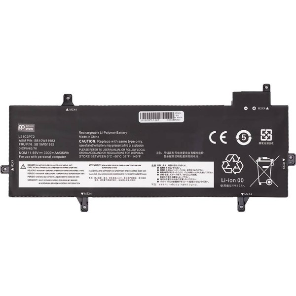 Фото - Аккумулятор для ноутбука PowerPlant LENOVO ThinkPad Z13 Gen 1 (L21C3P72) 11.4V 3000mAh (NB482771)