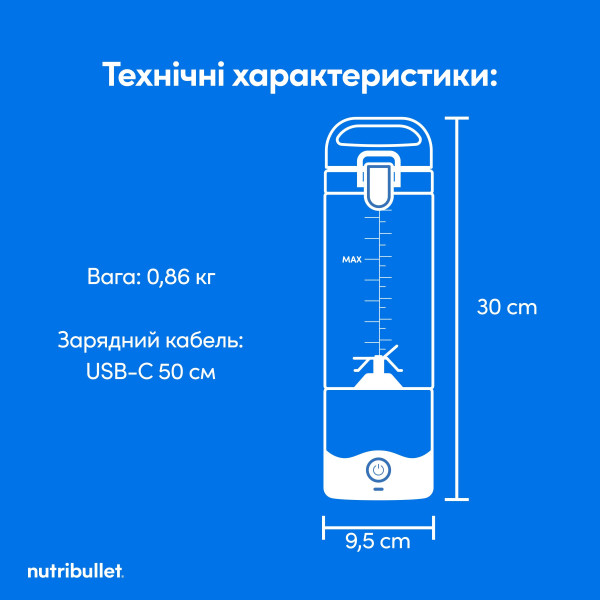 Фото - Блендер портативний NUTRIBULLET NBP003PU