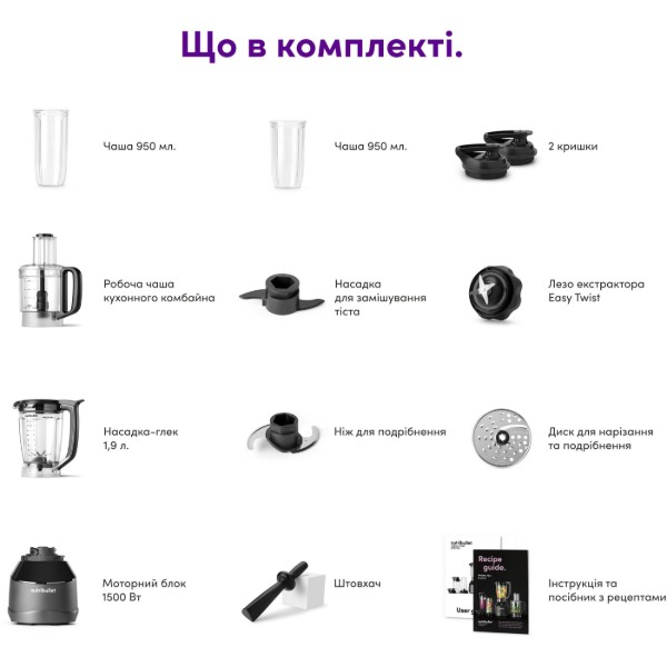 Фото - Блендер стаціонарний NUTRIBULLET NBF580B Triple Prep System