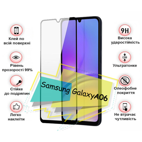Фото - Захисне скло для смартфону BeCover for Samsung Galaxy A06 SM-A065 Black (713240)