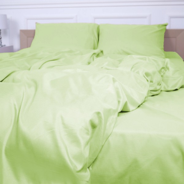 Фото - Комплект постільної білизни MirSon №12-0525 Luminary Green Mikrosatin Premium Однотонний 220х240 см (2200007228485)