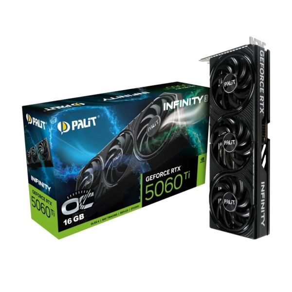 Фото - Видеокарта Palit GF RTX 5060 Ti 16GB GDDR7 Infinity 3 OC (NE7506TS19T1-GB2061S)