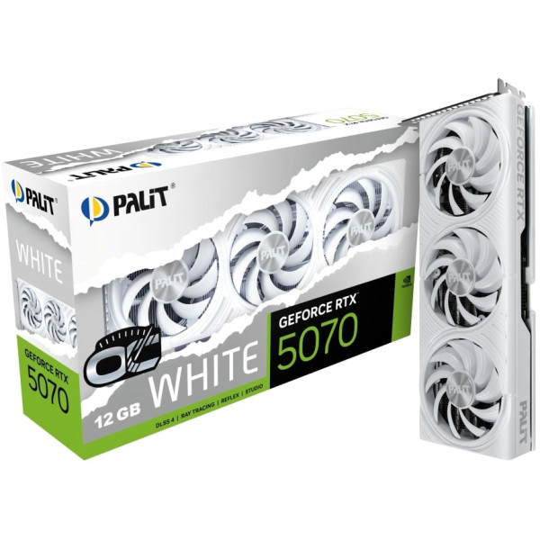 Фото - Відеокарта Palit GF RTX 5070 12GB GDDR7 White OC (NE75070U19K9-GB2050W) Фото - Відеокарта Palit GF RTX 5070 12GB GDDR7 White OC (NE75070U19K9-GB2050W)