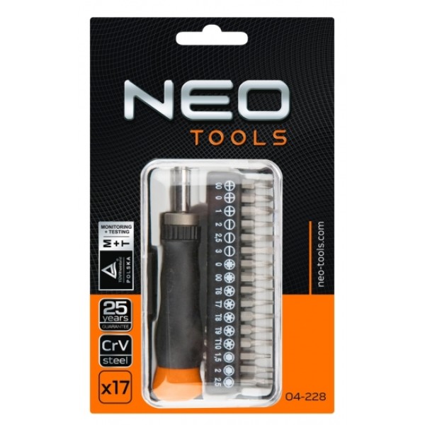 Фото - Біта для викрутки Neo Tools 04-228 17 шт. с держателем