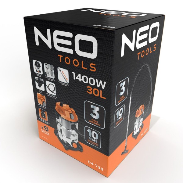 Фото - Пылесос для сухой уборки с мешком Neo Tools 04-738