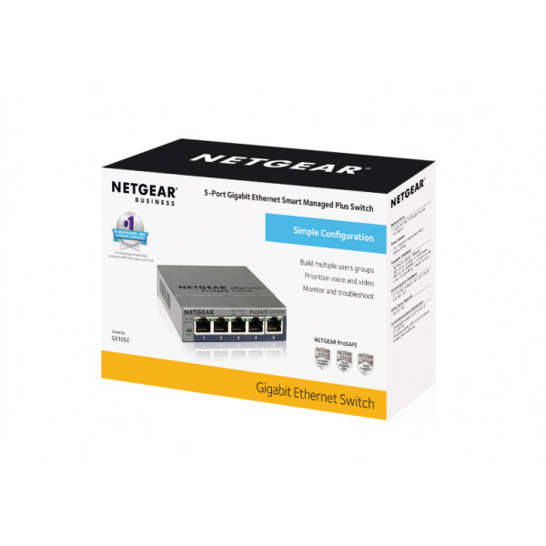 Фото - Коммутатор локальної мережі (Switch) Netgear GS105E-200PES