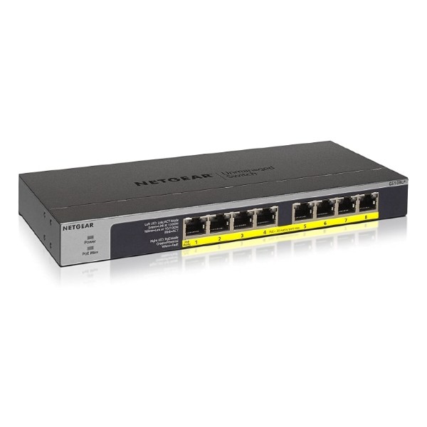 Фото - Коммутатор локальної мережі (Switch) Netgear GS108LP-100EUS