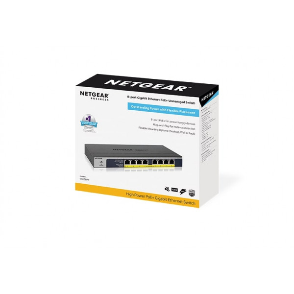 Фото - Коммутатор локальної мережі (Switch) Netgear GS108PP-100EUS