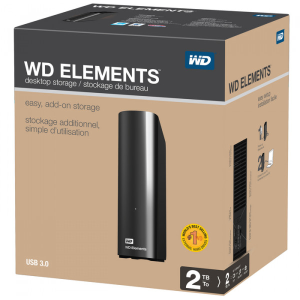 Фото - Жорсткий диск зовнішній дротовий Western Digital Elements Desktop 2TB Black
