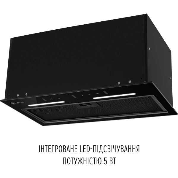 Фото - Витяжка вбудована Perfelli VIOLA 5QWRB NERO SILENZIO
