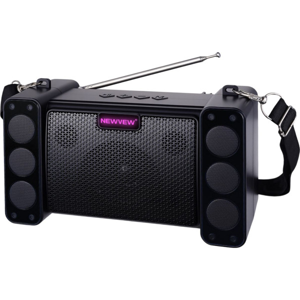 Фото - Портативна акустика NEWVEW Solar Panel/BT/USB/TF/FM Black (NWVW-NV-9172-BK)